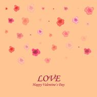 card with roses on Valentine&#039;s Day
