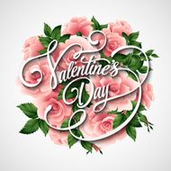 Valentine&#039;s Day card with beautiful roses Vector illustration N2