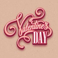 Inscription Valentine&#039;s Day Vector illustration N2