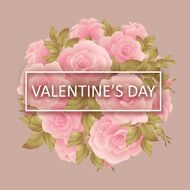 Valentine&#039;s Day card with beautiful roses Vector illustration N3
