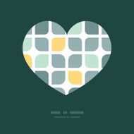 Vector abstract gray yellow rounded squares heart silhouette pattern frame