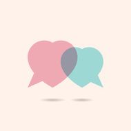 Two hearts speesh bubble logo template