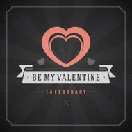 Happy Valentine&#039;s day Greeting Card Vintage Vector Background N2
