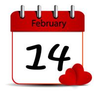 Valentine calendar on white background N2