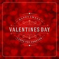 Happy Valentine&#039;s day Greeting Card and Bokeh N12