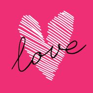 Hand-drawn painted heart