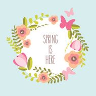 Spring Floral Wreath Banner