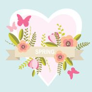 Spring Heart Floral Banner