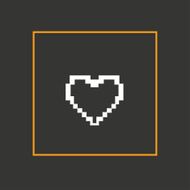 Simple stylish pixel icon heart Vector design