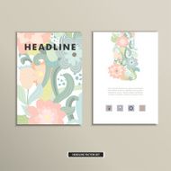 Book cover with flowers Vector vintage design N8