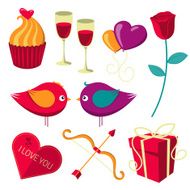 Saint Valentine&#039;s Day objects set N2