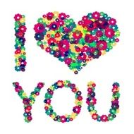 Grunge heart with text I love you Vector illustration