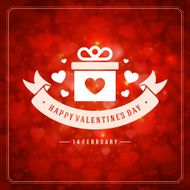 Happy Valentine&#039;s day Greeting Card and Bokeh N16