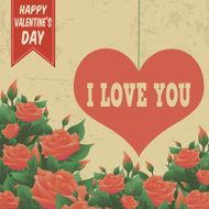 Happy Valentine&#039;s Day retro poster N2