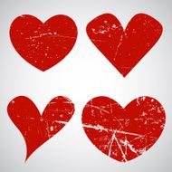 Grunge Valentine&#039;s Day hearts