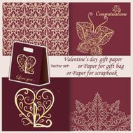 Wallpaper Valentine&#039;s Day gift paper or for scrapbook N8
