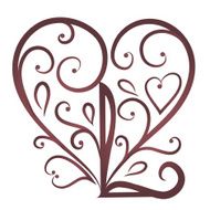 Vintage Card with floral heart I love you N14