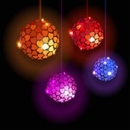 Four Disco Balls With Hearts