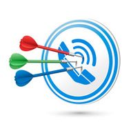 contact us concept target with darts hitting on it