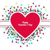 Happy Valentine`s Day greeting card with hearts background Vector illustration N3
