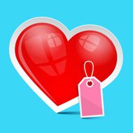Vector Heart Symbol with Empty Label