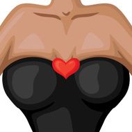 Icon in the form of neckline with a heart