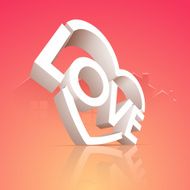 3D text for Happy Valentines Day celebration