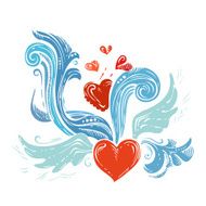 Vintage heart sketch N4
