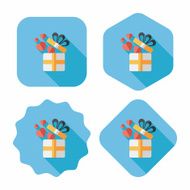 Valentine&#039;s Day present flat icon with long shadow eps10 N127