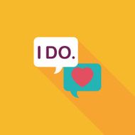 wedding yes i do words flat icon N34