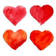 Vector watercolor hearts