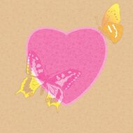 valentine card - decorative heart with butterflies vector