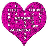 Hot Pink Marble Heart With Words
