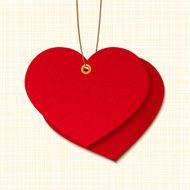 Red heart shaped label Vector eps-10