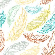 Seamless pattern with decorative feathers N11