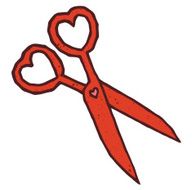 heart shaped red scissors