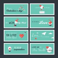 Set of flat design Valentines day greeting cards and banners