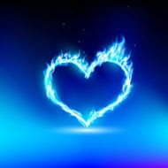 human heart with a blue light