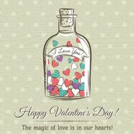 valentine card jar filled with hearts and wishes text