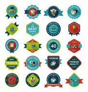 Wedding badge banner flat design background set eps10 N39