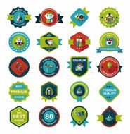 Wedding badge banner flat design background set eps10 N41