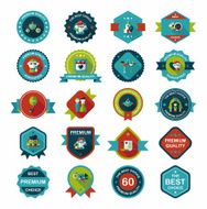 Wedding badge banner flat design background set eps10 N42