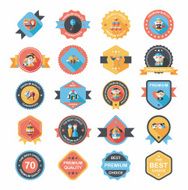 Wedding badge banner flat design background set eps10 N43