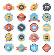 Wedding badge banner flat design background set eps10 N44