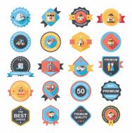 Wedding badge banner flat design background set eps10 N45