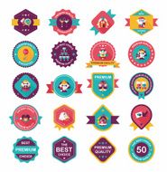 Wedding badge banner flat design background set eps10 N46