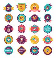 Wedding badge banner flat design background set eps10 N47
