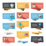 Wedding banner flat design background set eps10 N23