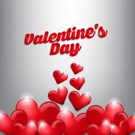 Valentines day background white many heart shape