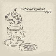 Teacup Vector Vintage Background